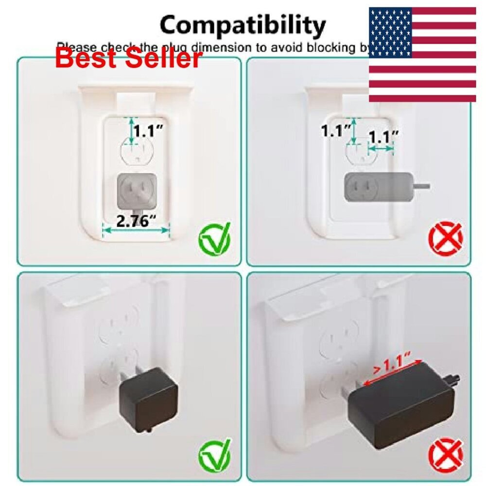 Outlet Shelf Wall Organizer Space Saving Duplex Holder Bathroom Kitchen View 6